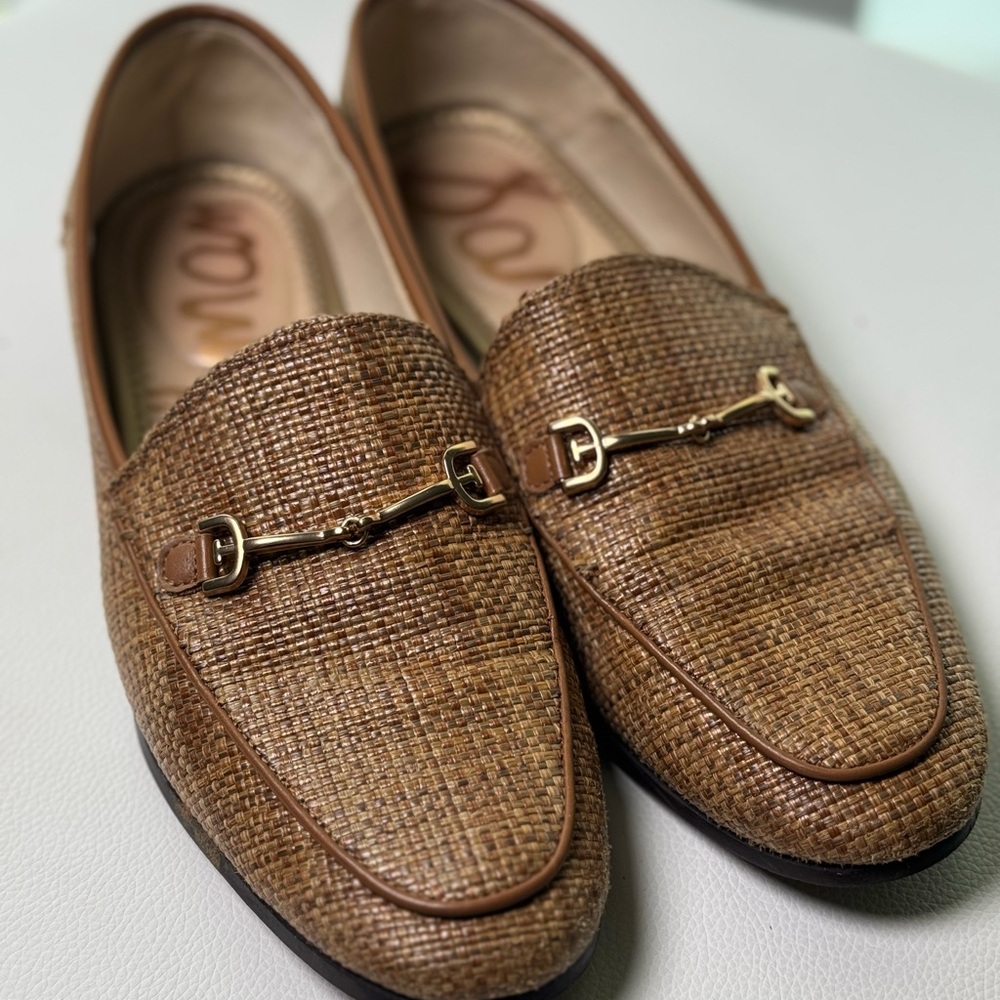 Sam Edelman Loraine Bit Brown Loafers with Gold Detailing